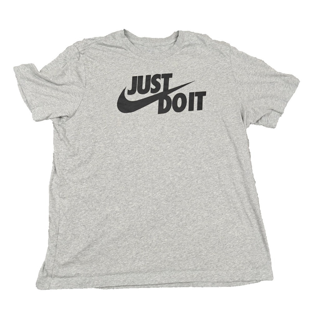 Nike Just Do It Shirt Mens XL Gray The Nike Tee Graphic Short Sleeve Crewneck